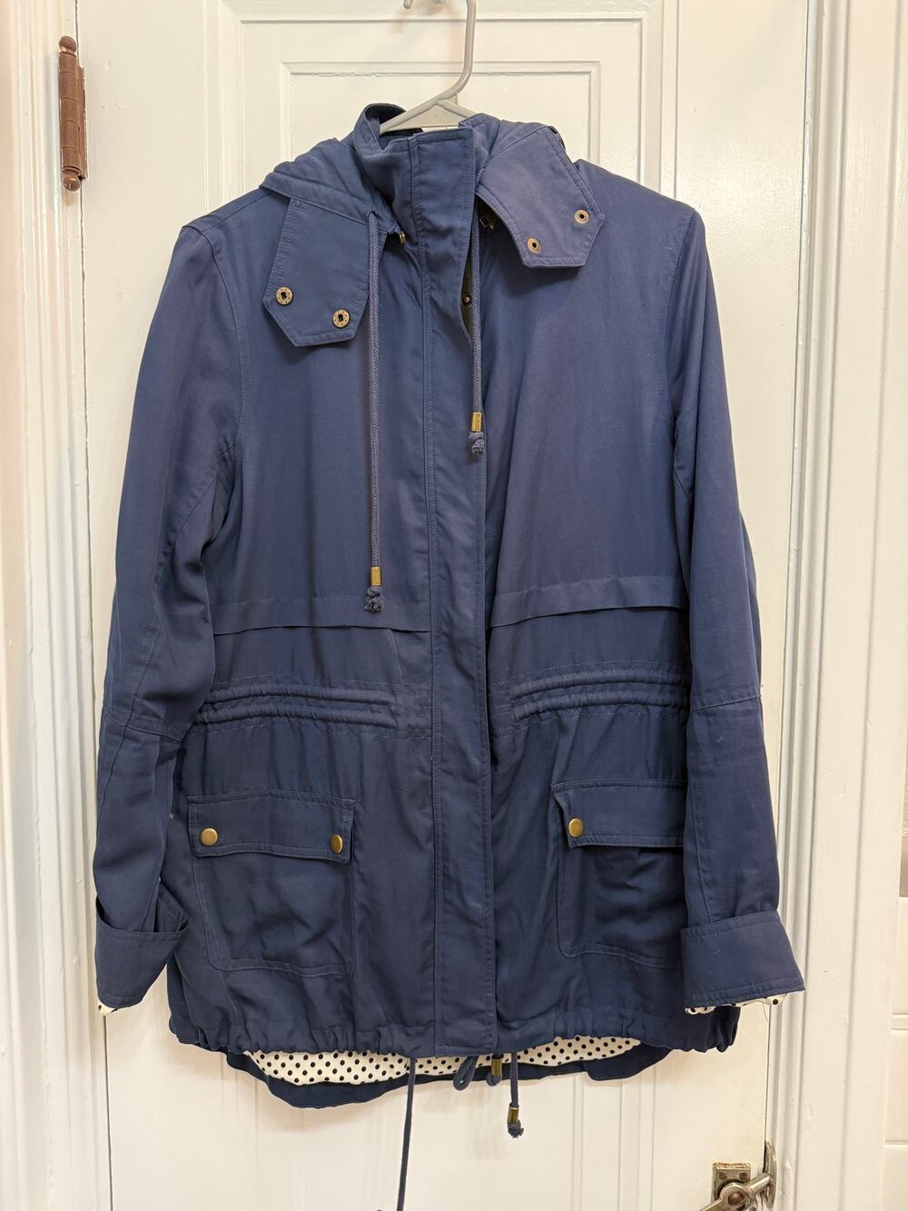 Market & Spruce Angelo Cargo Anorak Women’s M Navy Hooded Utility Jacket